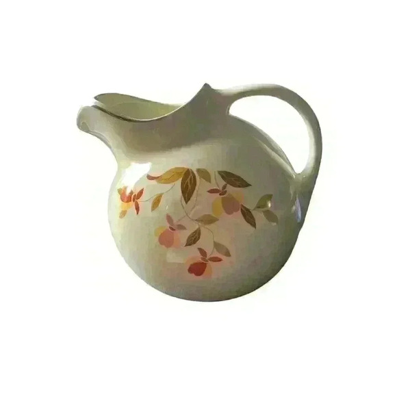 Halls Superior Quality Kitchenware Other - Vintage Hall Jewel Tea Mary Dunbar Autumn Leaf LARGE Ball Pitcher w/ Ice Lip